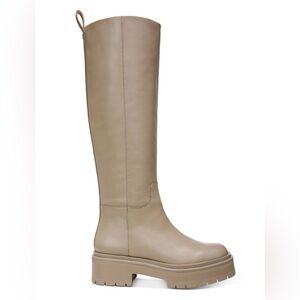 BRAND NEW Sam Edelman Larina Leather Pull On Knee-High Boots, Beige, Size 8